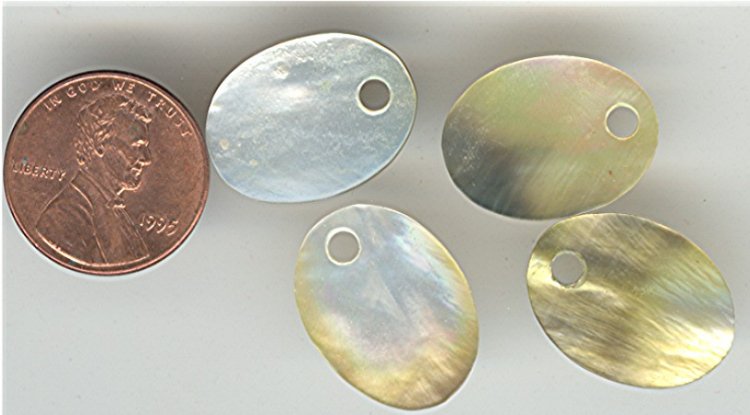 6 VINTAGE GENUINE SHELL 18X13mm OVAL CHARMS - Click Image to Close
