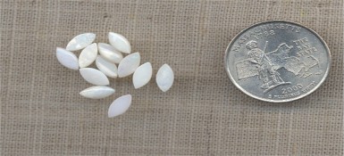 3 VINTAGE GENUINE WHITE OPAL 8X4mm NAVETTE CABOCHONS - Click Image to Close