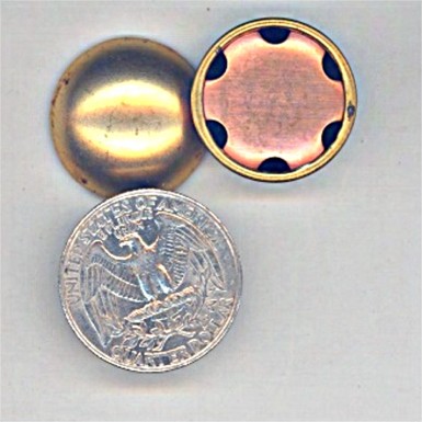 15 VINTAGE BRASS COPPER ASST ROUND CABOCHONS - Click Image to Close