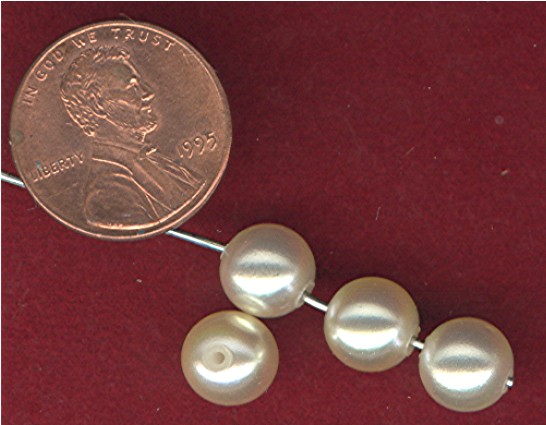 24 AUSTRIAN WHITE 8mm ROUND CRYSTAL PEARLS - Click Image to Close