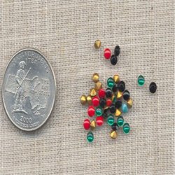 50 VINTAGE ASST COLOR 3mm GLASS RHINESTONES