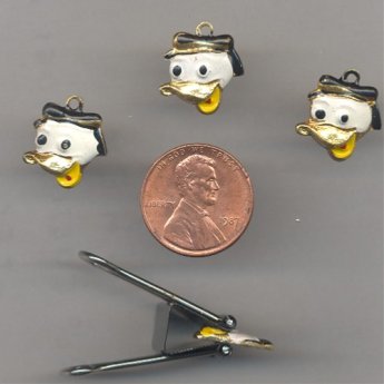(image for) 12 VINTAGE GOLD CARTOON DUCK 15X13mm CHARMS