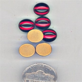 12 VINTAGE AUSTRIAN RUBY 10mm ROUND CABOCHONS