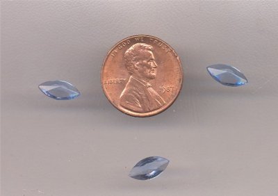 (image for) 24 VINTAGE GLASS LIGHT SAPPHIRE 10X5MM NAVETTE JEWELS