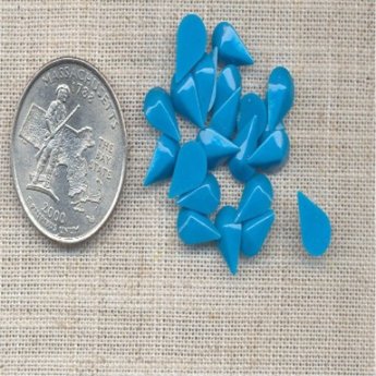 100 VINTAGE TURQUOISE 9X6mm. TEAR DROP CABOCHONS