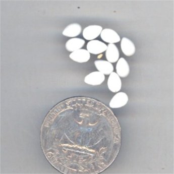100 VINTAGE WHITE GLASS 6x4mm TEAR CABOCHONS