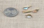 12 VINTAGE GOLD ABALONE INLAY ASSORTED DROP CHARMS