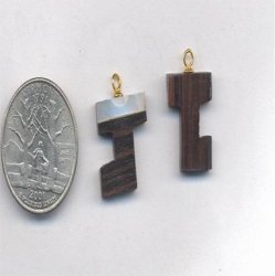 12 VINTAGE WOOD GENUINE LETTER J INLAY MOTHER OF PEARL CHARMS