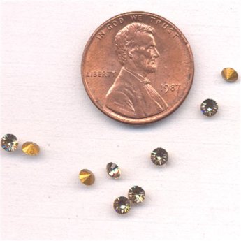 50 VINTAGE AUSTRIAN LT COLORADO TOPAZ 3MM RHINESTONES