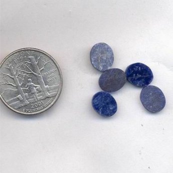 6 VINTAGE GENUINE BLUE SODALITE 10X8mm. OVAL PLAQUES