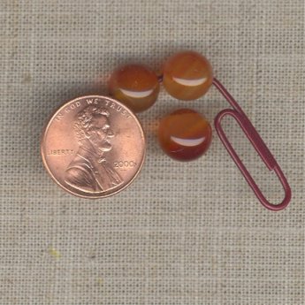 6 VINTAGE GENUINE CORNELIAN 10mm ROUND BEADS