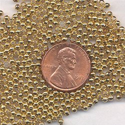 300 PIECES VINTAGE GOLD PLATED ROUND SMOOTH BEADS