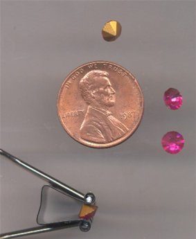 (image for) 50 VINTAGE GLASS FUCHSIA 5MM RHINESTONES
