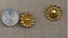 6 PIECES VINTAGE GOLD PLATED FLOWER 23mm. PINBACK FINDINGS