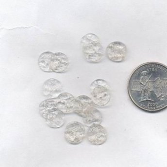 10 VINTAGE CRYSTAL 8mm GLASS PIERCED DECO FLORAL CAMEOS