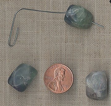 4 VINTAGE GENUINE AMAZONITE 17-18mm. BAROQUE BEADS