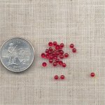 200 VINTAGE RUBY 3mm ROUND ACRYLIC CABOCHONS
