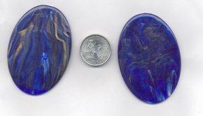 6 SAPPHIRE MARBLIZED GOLD 69X48mm OVAL LUCITE PLAQUES