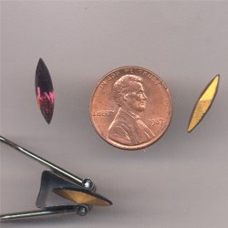 18 VINTAGE GLASS AMETHYST 15X4MM NAVETTE GEM JEWELS
