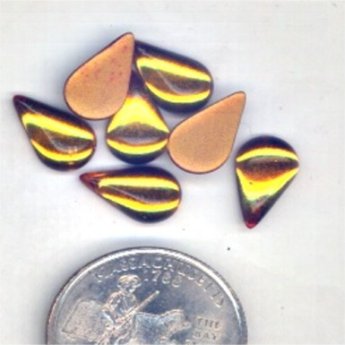 24 VINTAGE AUSTRIAN TOPAZ 13X8mm TEAR DROP CABOCHONS