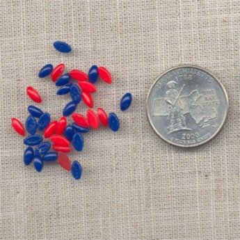 100 VINTAGE ASST COLOR 6X3mm GLASS NAVETTE CABOCHONS