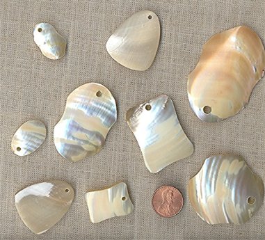 9 VINTAGE GENUINE M.O.P. ASST. THICK PENDANTS