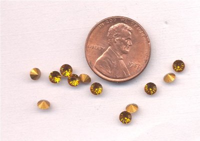 50 VINTAGE AUSTRIAN #1012 TOPAZ ROUND 3.5MM RHINESTONES