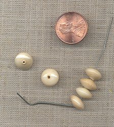 90 VINTAGE GLASS 10mm. BONE AB SAUCER BEADS