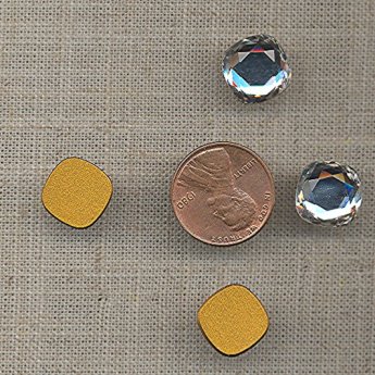 6 VINTAGE AUSTRIAN CRYSTAL SQUARE 12mm CABOCHONS