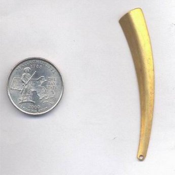 6 VINTAGE BRASS 3" CRESCENT HOLED RIGHT & LEFT FINDINGS
