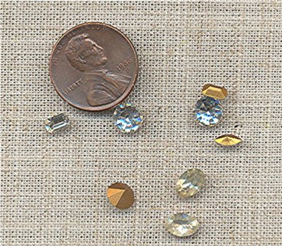50 VINTAGE GLASS CRYSTAL 6-7mm ASSORTED GEM JEWELS