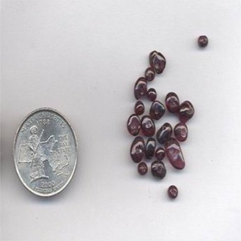 24 VINTAGE GENUINE GARNET 6mm. NUGGET JEWEL BEADS