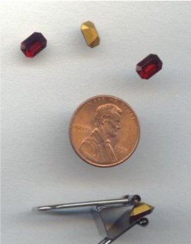 (image for) 18 VINTAGE SWAROVSKI RUBY 7X5MM OCTAGON GEMS