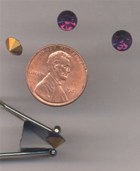(image for) 50 VINTAGE GLASS AMETHYST 7MM RHINESTONE GEM JEWELS