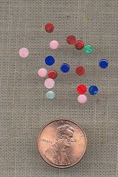 200 VINTAGE ASSORTED ACRYLIC LUCITE 3.5mm. ROUND CABOCHONS