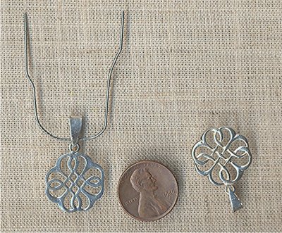 VINTAGE GENUINE STERLING SILVER 21mm CELTIC TRIBAL CROSS PENDANT
