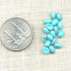 100 VINTAGE LIGHT TURQUOISE MATRIX 6x4mm. OVAL CABOCHONS
