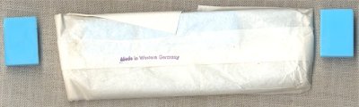 5 VINTAGE GLASS POWDER BLUE 24x17mm RECTANGLE PLAQUES