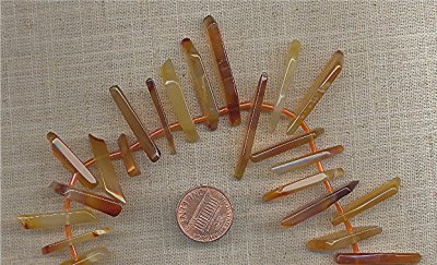 25 VINTAGE GENUINE CARNELLIAN AGATE RECTANGLE BEADS