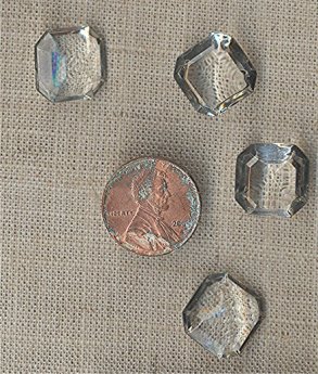 12 VINTAGE GLASS CRYSTAL 9mm OCTAGON JEWELS