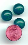 24 VINTAGE EMERALD ACRYLIC SMOOTH 13mm ROUND BEADS