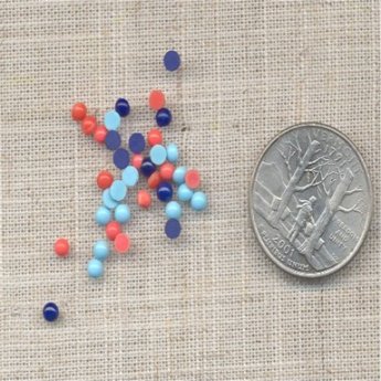 (image for) 300 VINTAGE ASSORTED 3mm. GLASS ROUND CABOCHONS