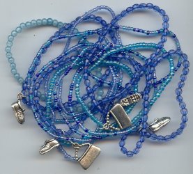 1/4LB GLASS SAPPHIRES SEED BEAD CHARMS BRACELETS