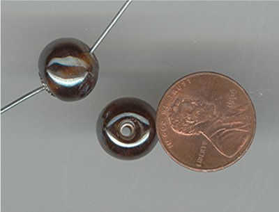 36 VINTAGE GLASS TOPAZ AB ROUND 13mm. BEADS