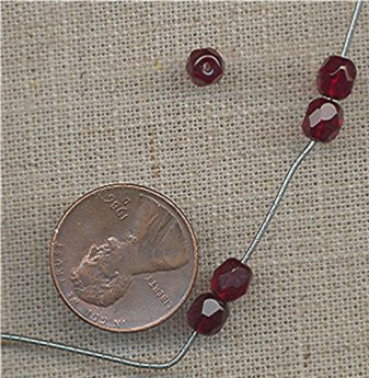 (image for) 50 VINTAGE CZECHO GLASS DARK RUBY ROUND 5mm BEADS