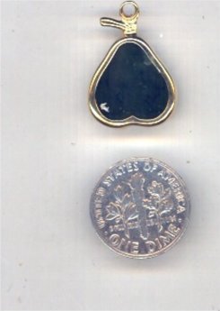 1 VINTAGE GENUINE JADE GOLD 16mm PEAR PENDANTS
