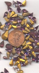50 VINTAGE ANTIQUE GLASS ASSORTED TEAR JEWELS