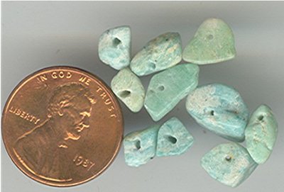 24 VINTAGE GENUINE AMAZONITE ASST NUGGET BEADS