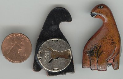 6 VINTAGE LONG NECK DINOSAUR BUTTON COVERS