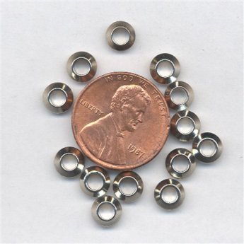 100 VINTAGE SILVER SPACER SAUCER 6x3mm BEADS